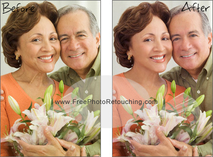 Mature skin retouching for elderly people