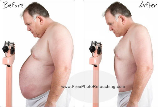 Virtual weight loss for man with with big paunch