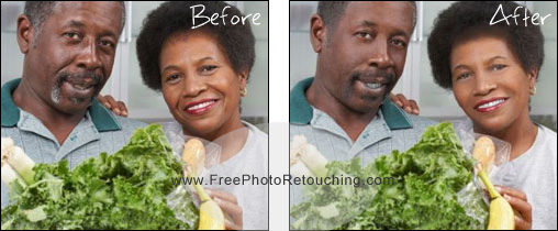 Remove wrinkles and age lines with photo retouching