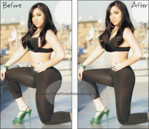 Figure correction and body reshaping with photo retouching