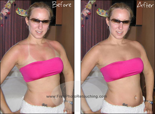 Remove tan lines with photo retouching