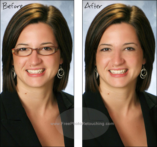Removal of a persons glasses in a pic with photo editing