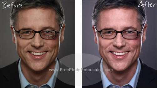 Fix shattered eyeglass lens with photo editing