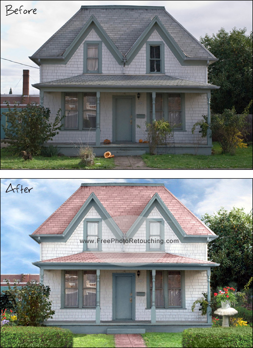 House restoration with retouching and photo editing
