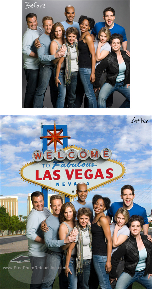 Add las vegas background to your photo