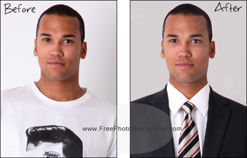 Change your t-shirt in photo to business suit with photo editing