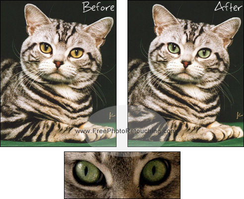 Change eye colour with photo editing